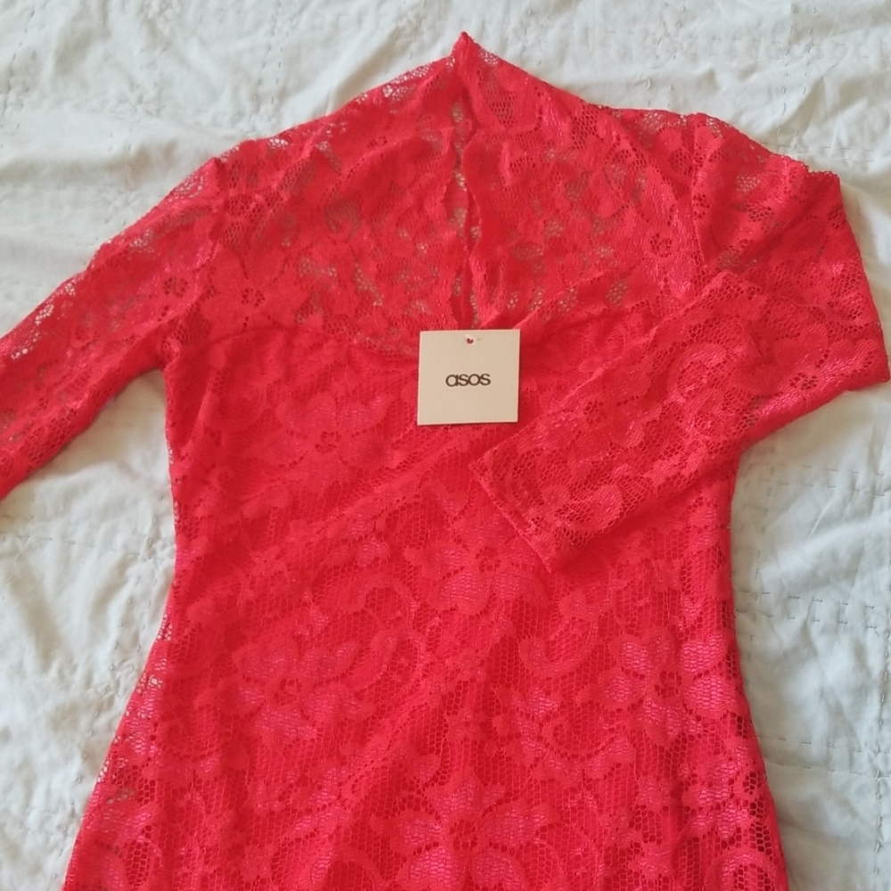 Asos Red lace dress